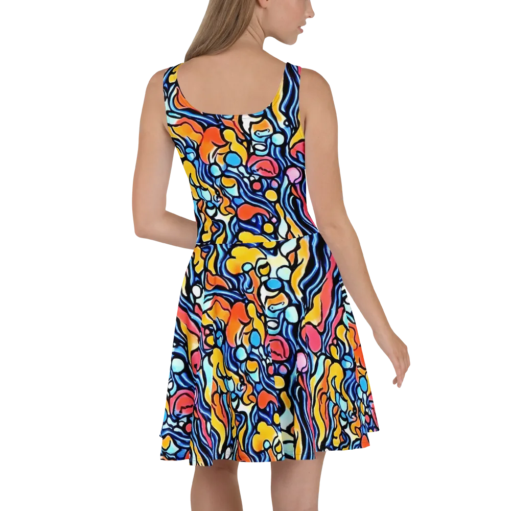 Kinetic Stained Glass on Skater Dress — Back