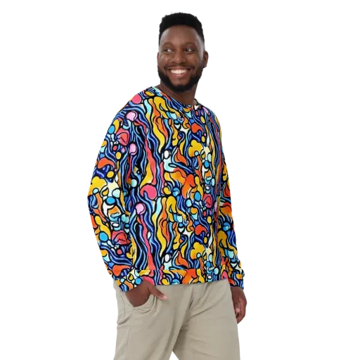 Kinetic Stained Glass on a Sweatshirt