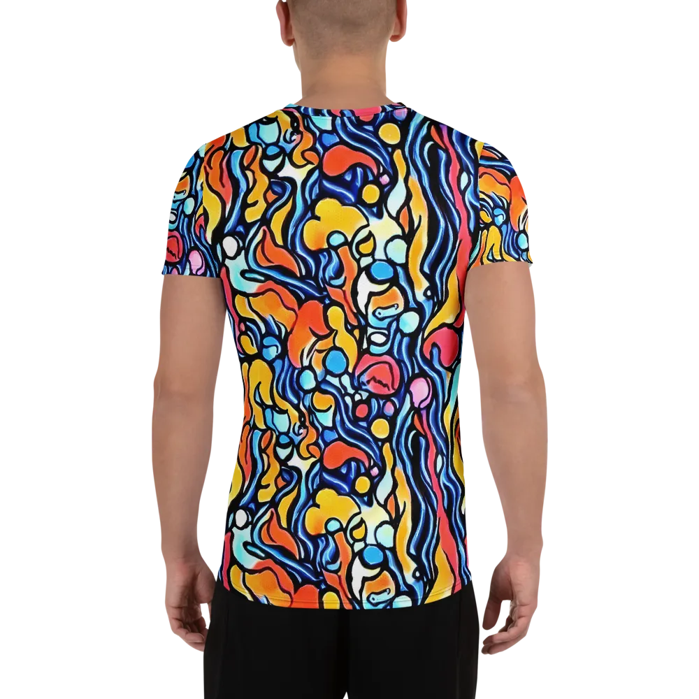Kinetic Stained Glass on Men's Athletic T-Shirt — Back