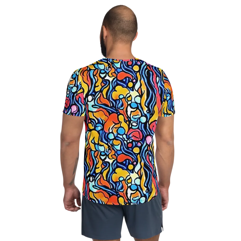 Kinetic Stained Glass on Men's Athletic T-Shirt — Back
