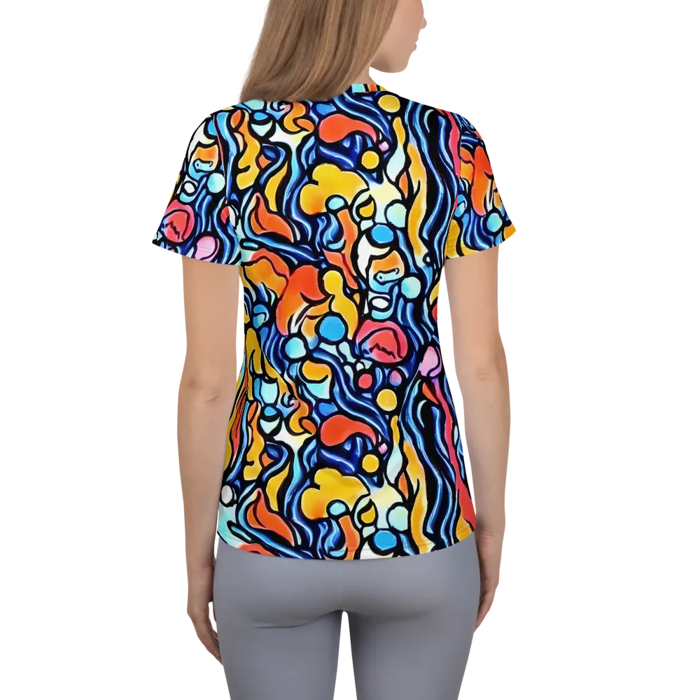 Kinetic Stained Glass on Women's Athletic T-Shirt — Back