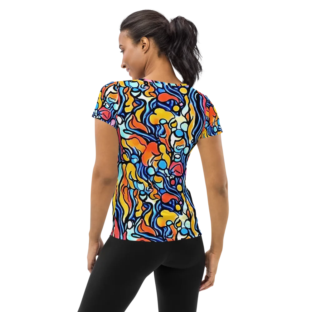 Kinetic Stained Glass on Women's Athletic T-Shirt — Back