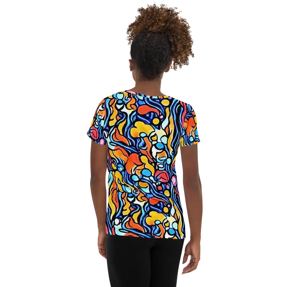 Kinetic Stained Glass on Women's Athletic T-Shirt — Back