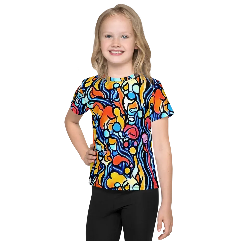 Kinetic Stained Glass on Kids Crew Neck T-Shirt — Front