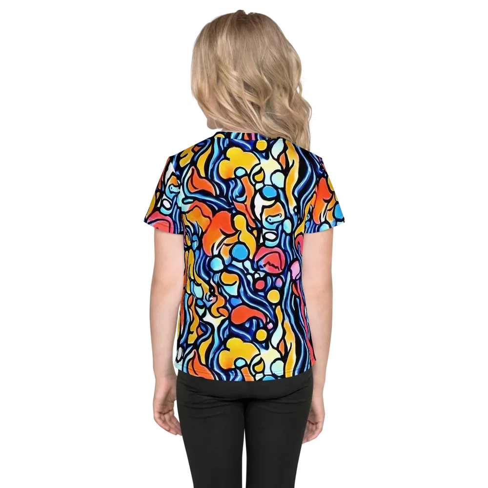 Kinetic Stained Glass on Kids Crew Neck T-Shirt — Back