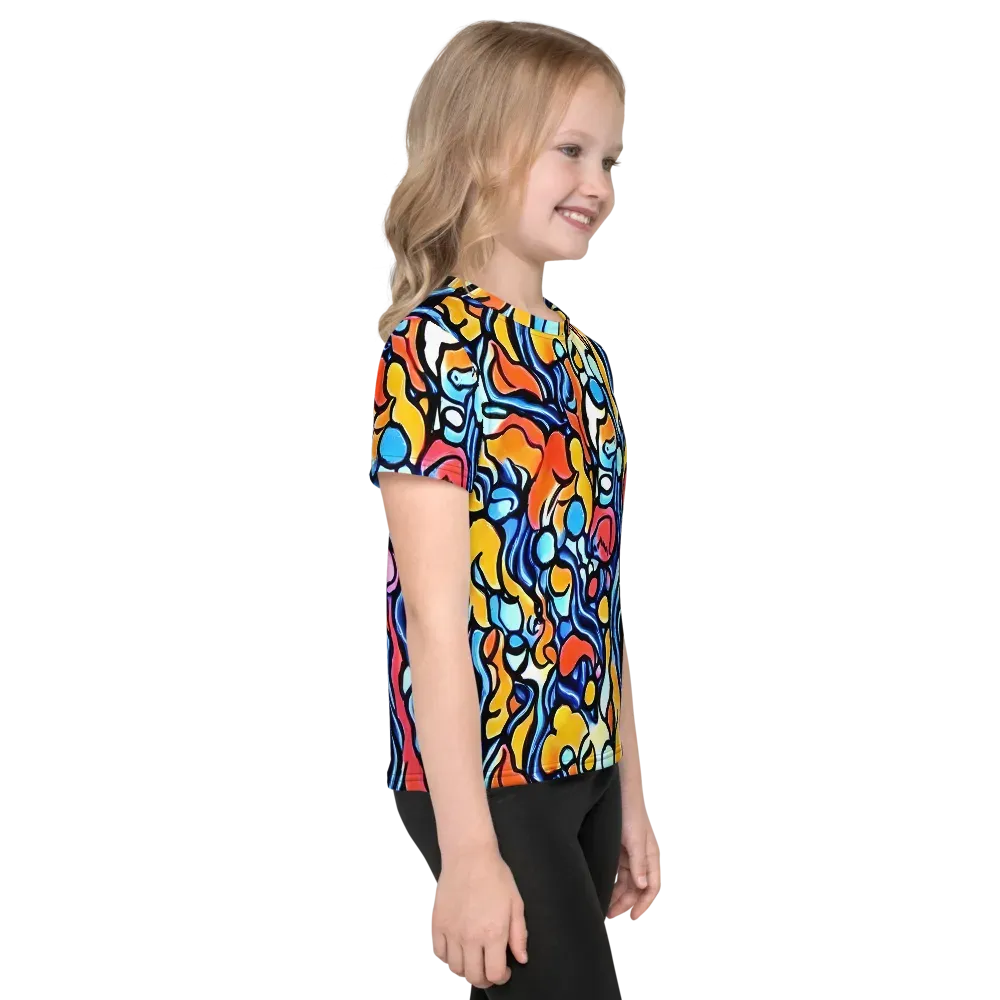 Kinetic Stained Glass on Kids Crew Neck T-Shirt — Right