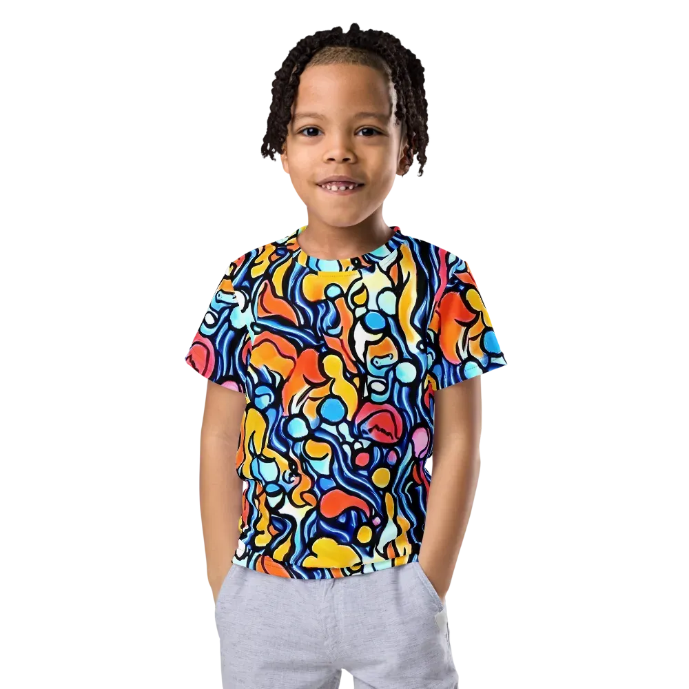 Kinetic Stained Glass on Kids Crew Neck T-Shirt — Front