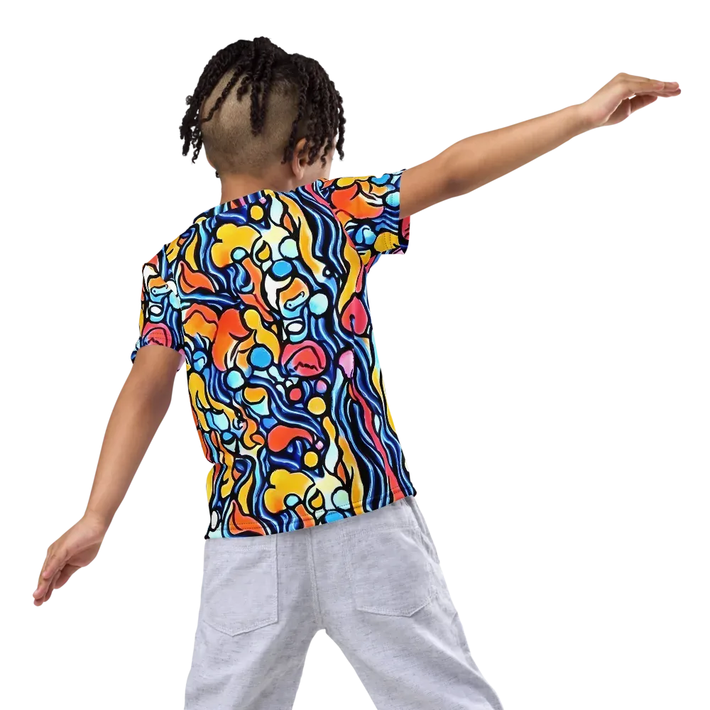 Kinetic Stained Glass on Kids Crew Neck T-Shirt — Back