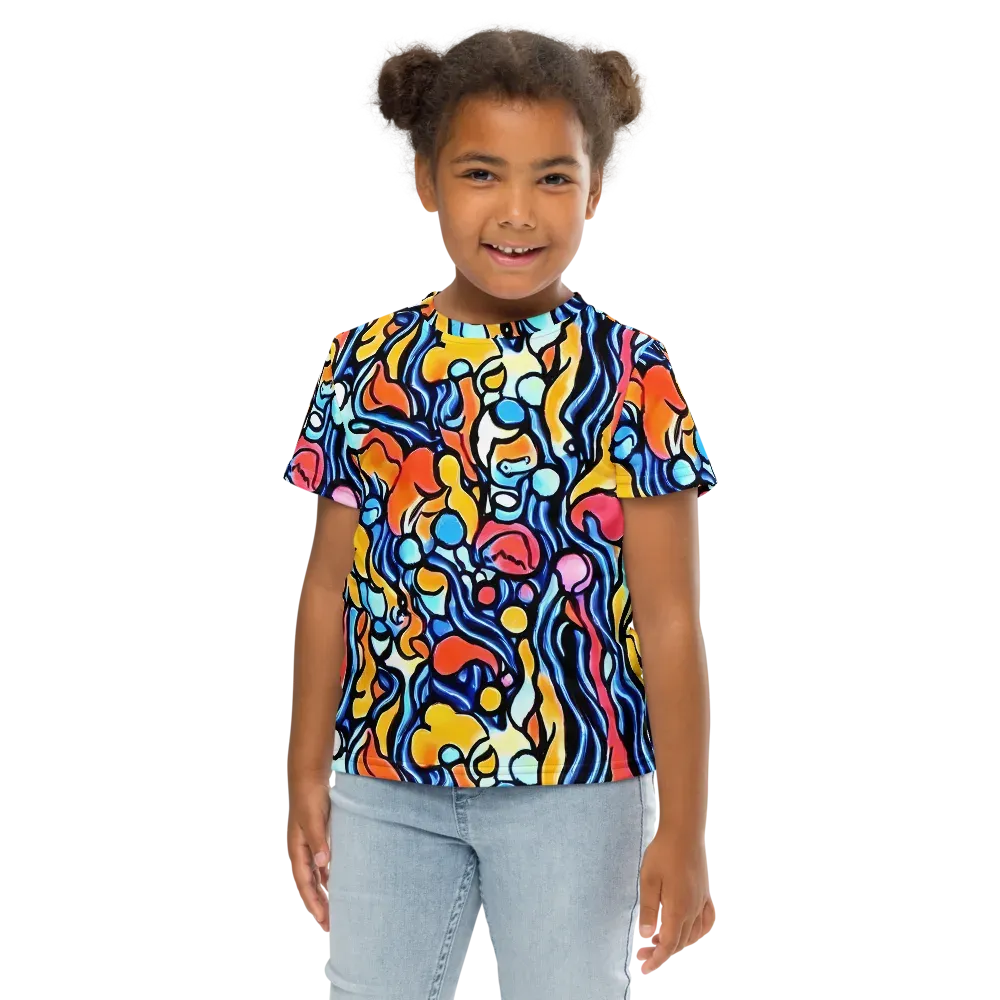 Kinetic Stained Glass on Kids Crew Neck T-Shirt — Front