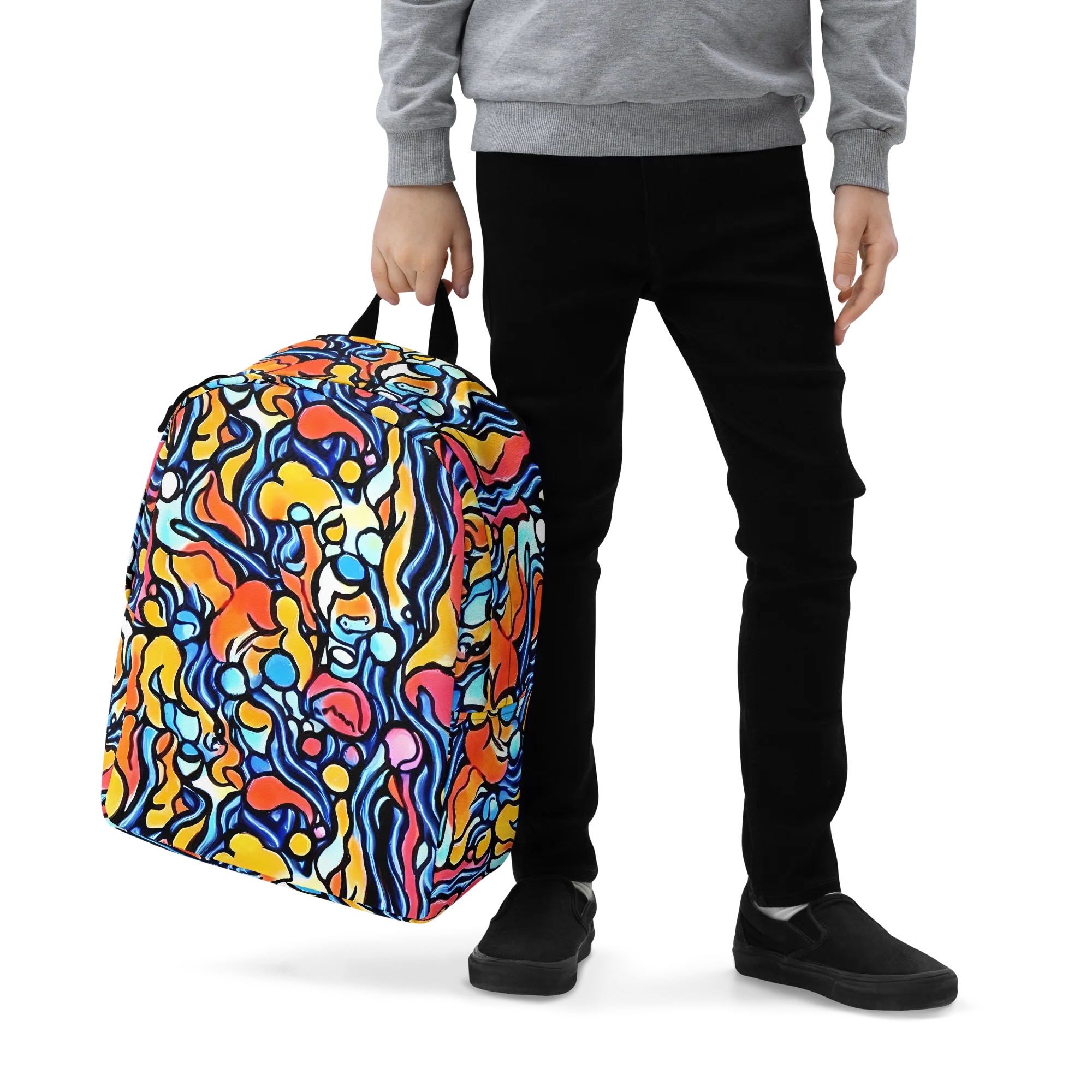 Kinetic Stained Glass on Minimalist Backpack — Zoomed-in