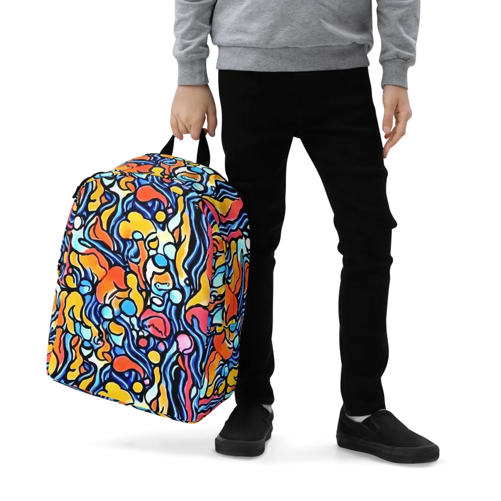 Kinetic Stained Glass on Minimalist Backpack — Zoomed-in