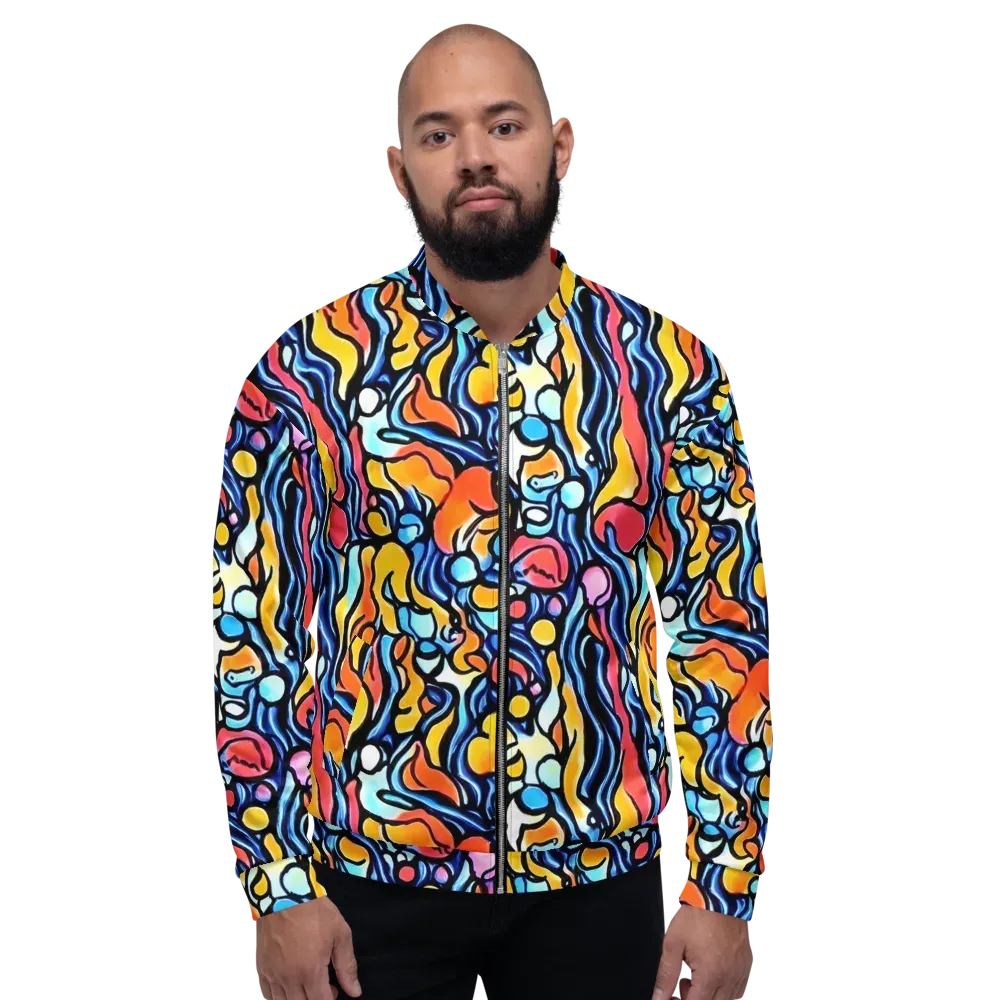 Kinetic Stained Glass on Bomber Jacket — Front