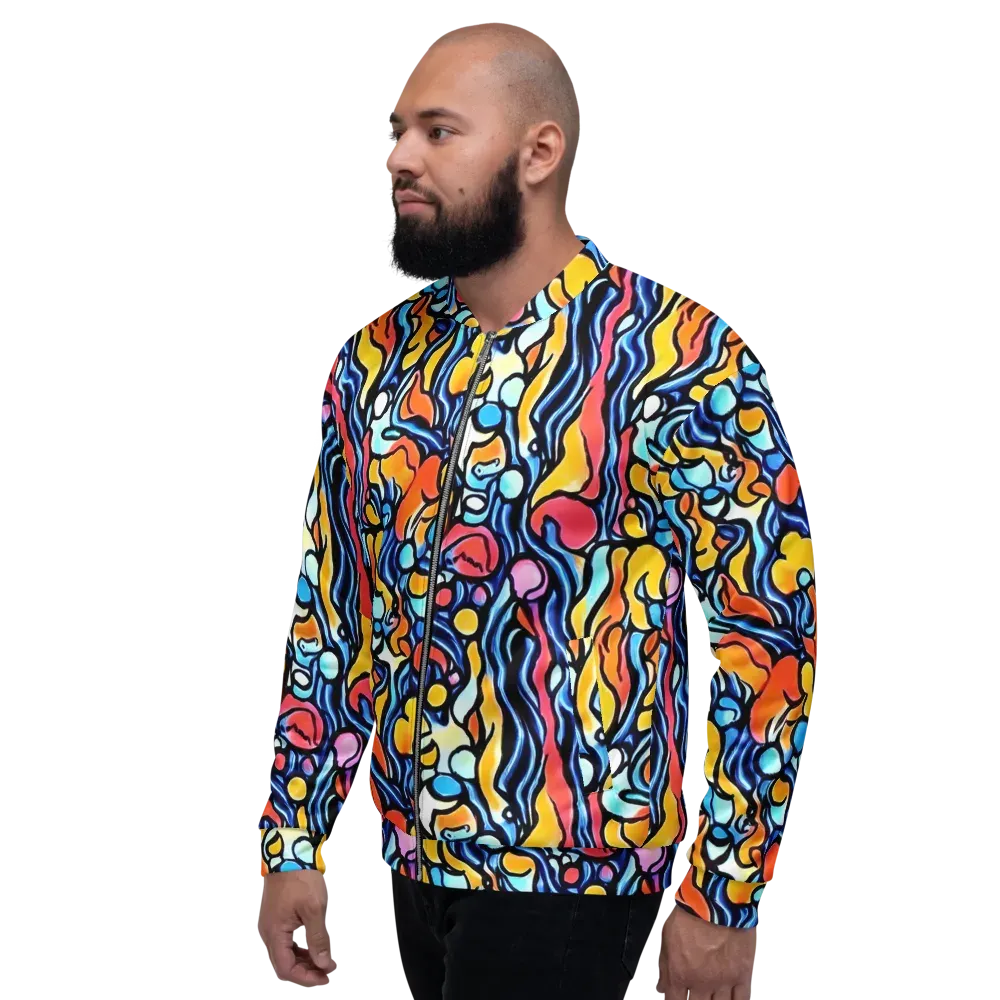 Kinetic Stained Glass on Bomber Jacket — Left