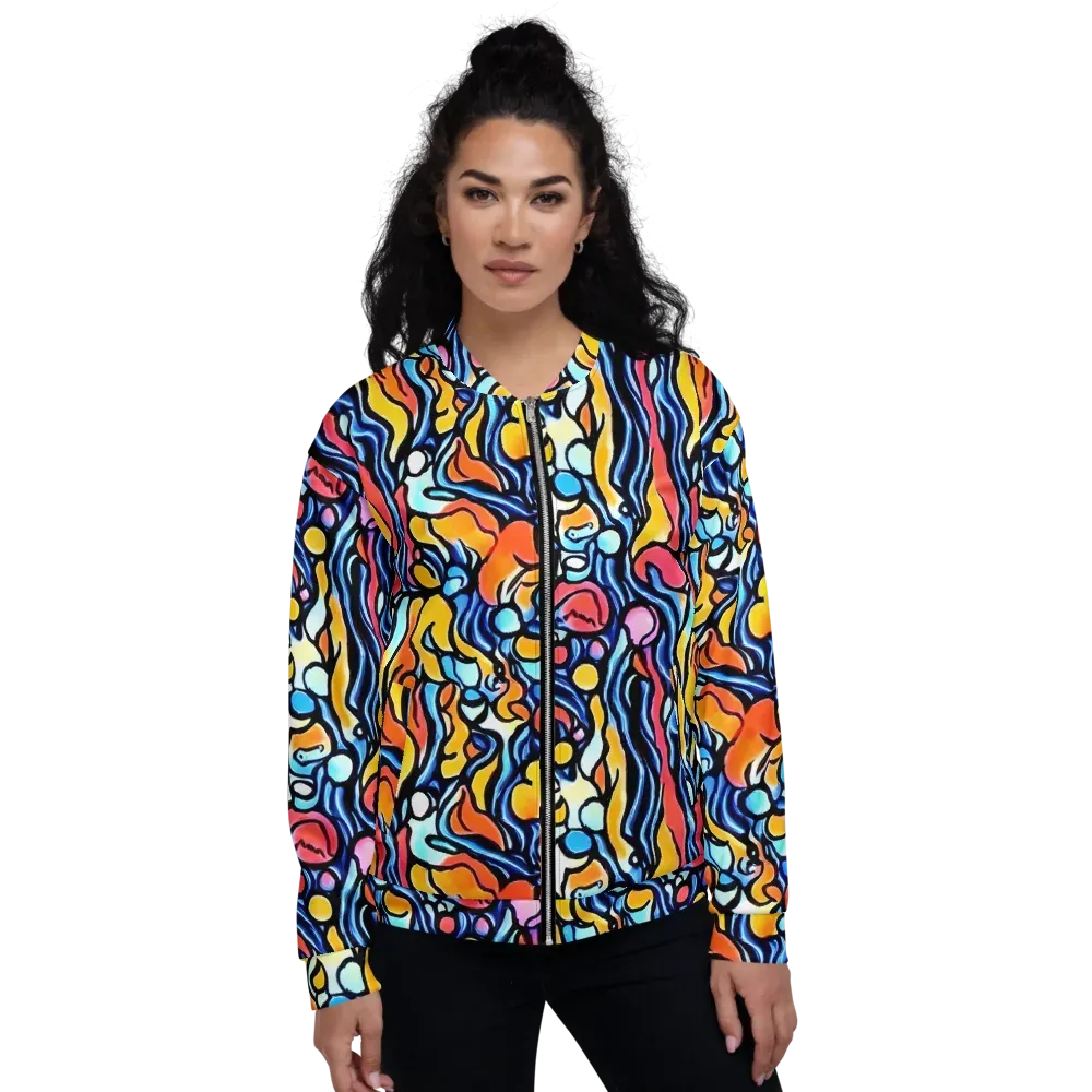 Kinetic Stained Glass on Bomber Jacket — Front