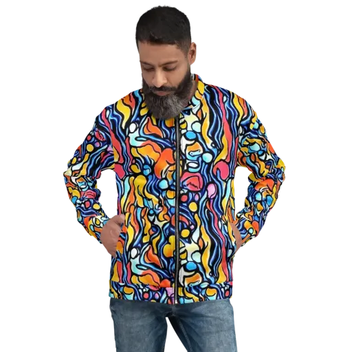 Kinetic Stained Glass on a Bomber Jacket