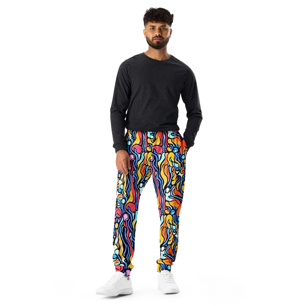 Kinetic Stained Glass on Men's Joggers — Front