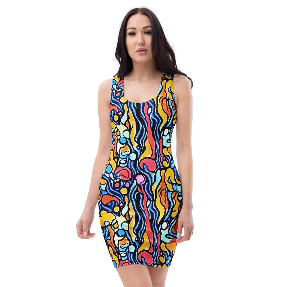 Kinetic Stained Glass on Bodycon Dress — Front