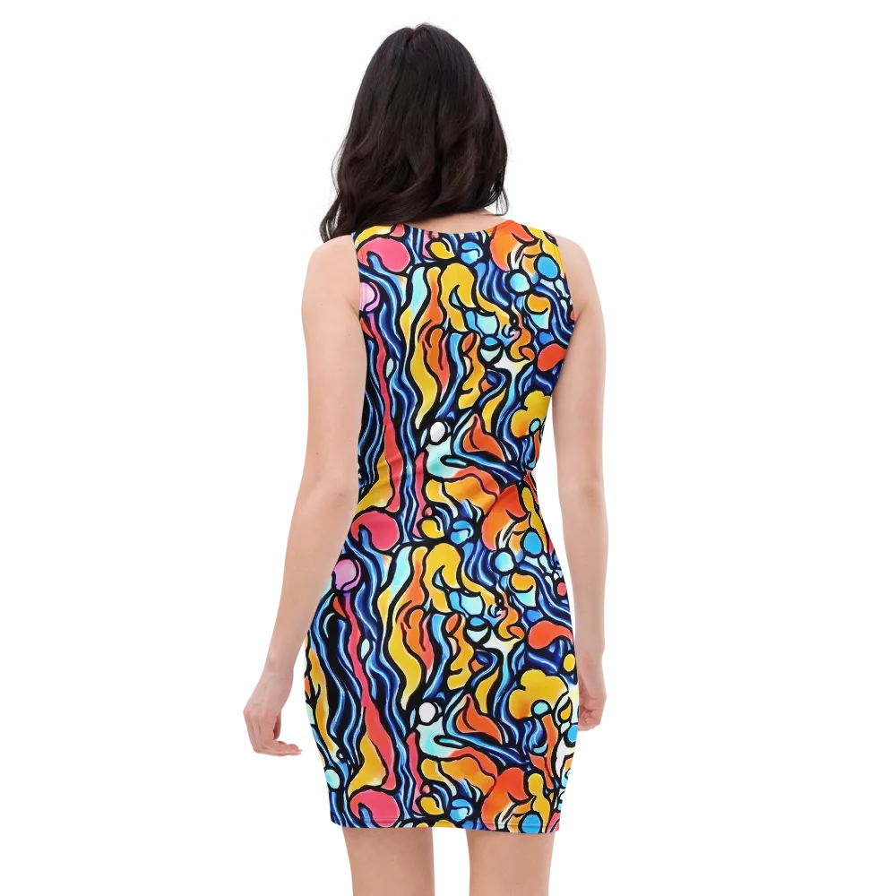Kinetic Stained Glass on Bodycon Dress — Back