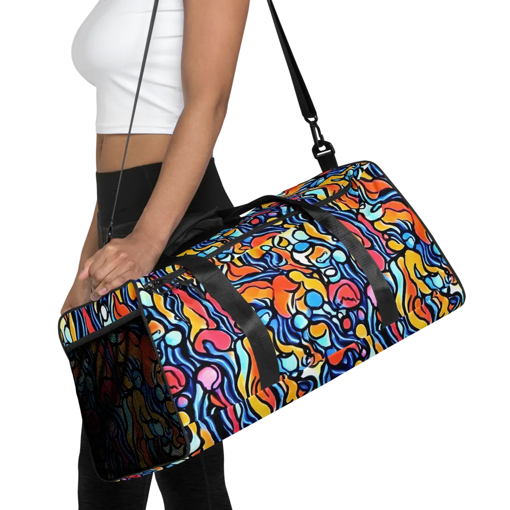Kinetic Stained Glass on Duffle Bag — Front