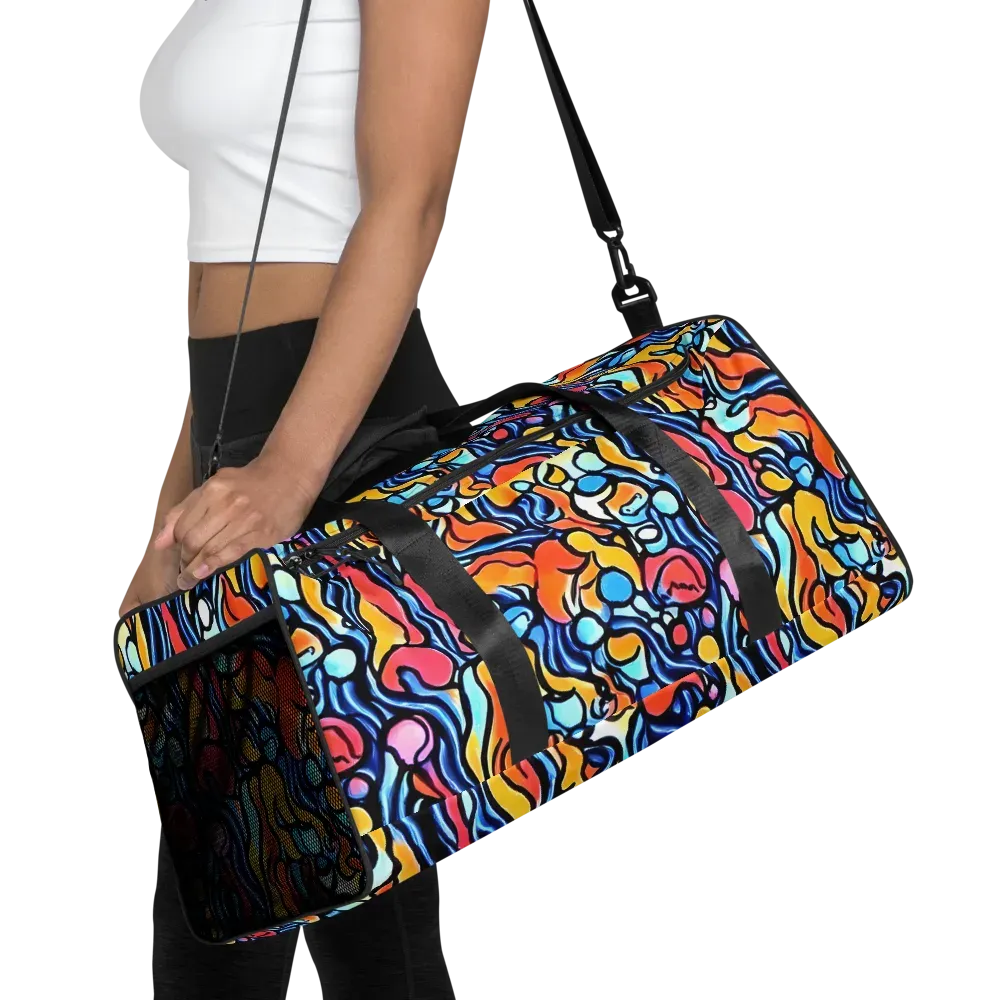 Kinetic Stained Glass on Duffle Bag — Front