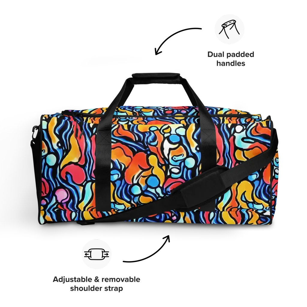 Kinetic Stained Glass on Duffle Bag — Front