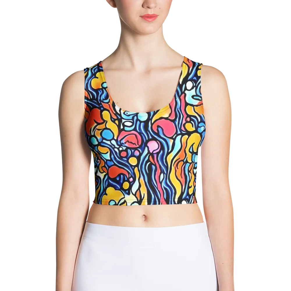 Kinetic Stained Glass on Crop Top — Front