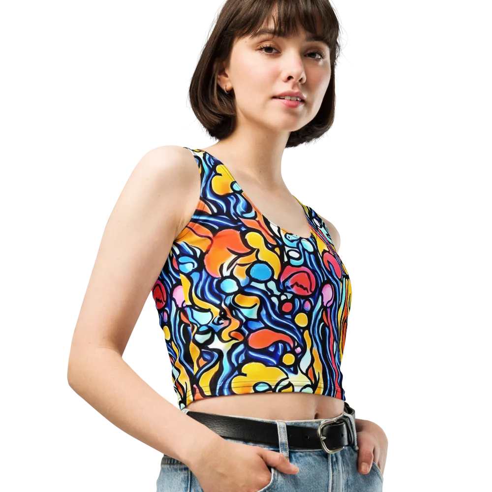 Kinetic Stained Glass on Crop Top — Right Front
