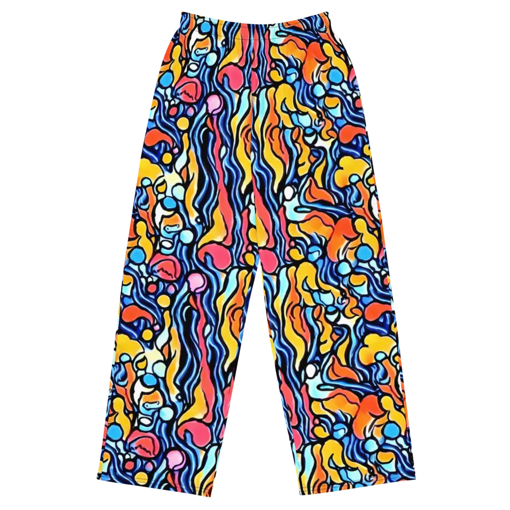 Kinetic Stained Glass on Wide-Leg Pants — Front