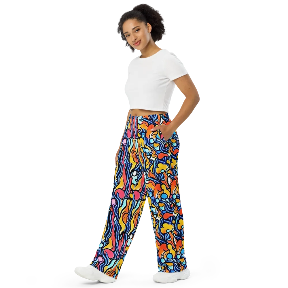 Kinetic Stained Glass on Wide-Leg Pants — Left Front