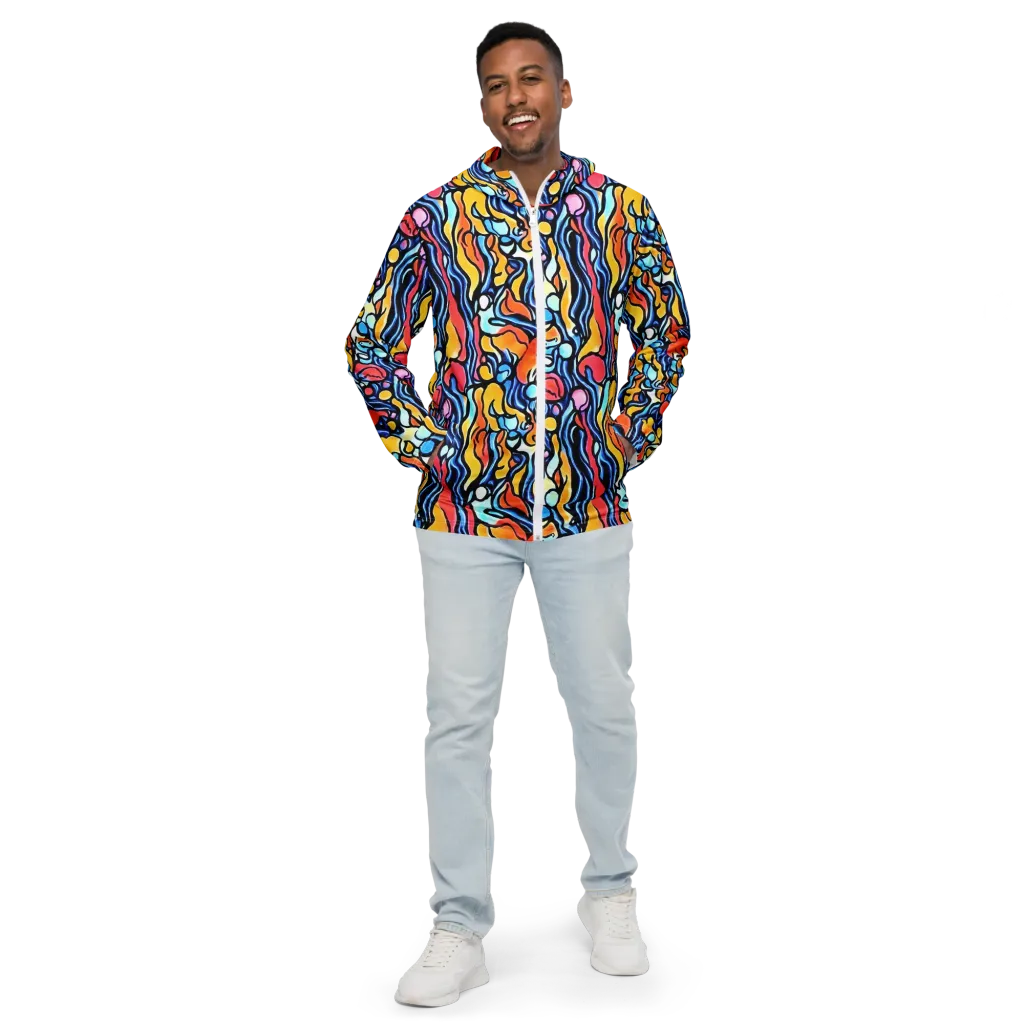 Kinetic Stained Glass on Men's Windbreaker — Front