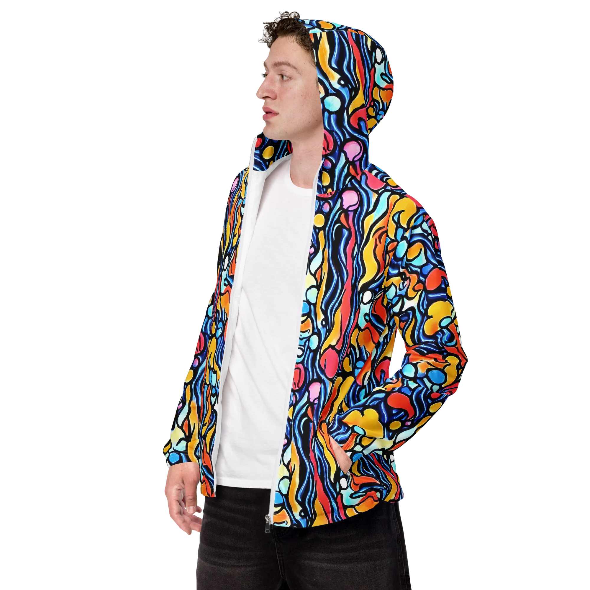 Kinetic Stained Glass on Men's Windbreaker — Left Front
