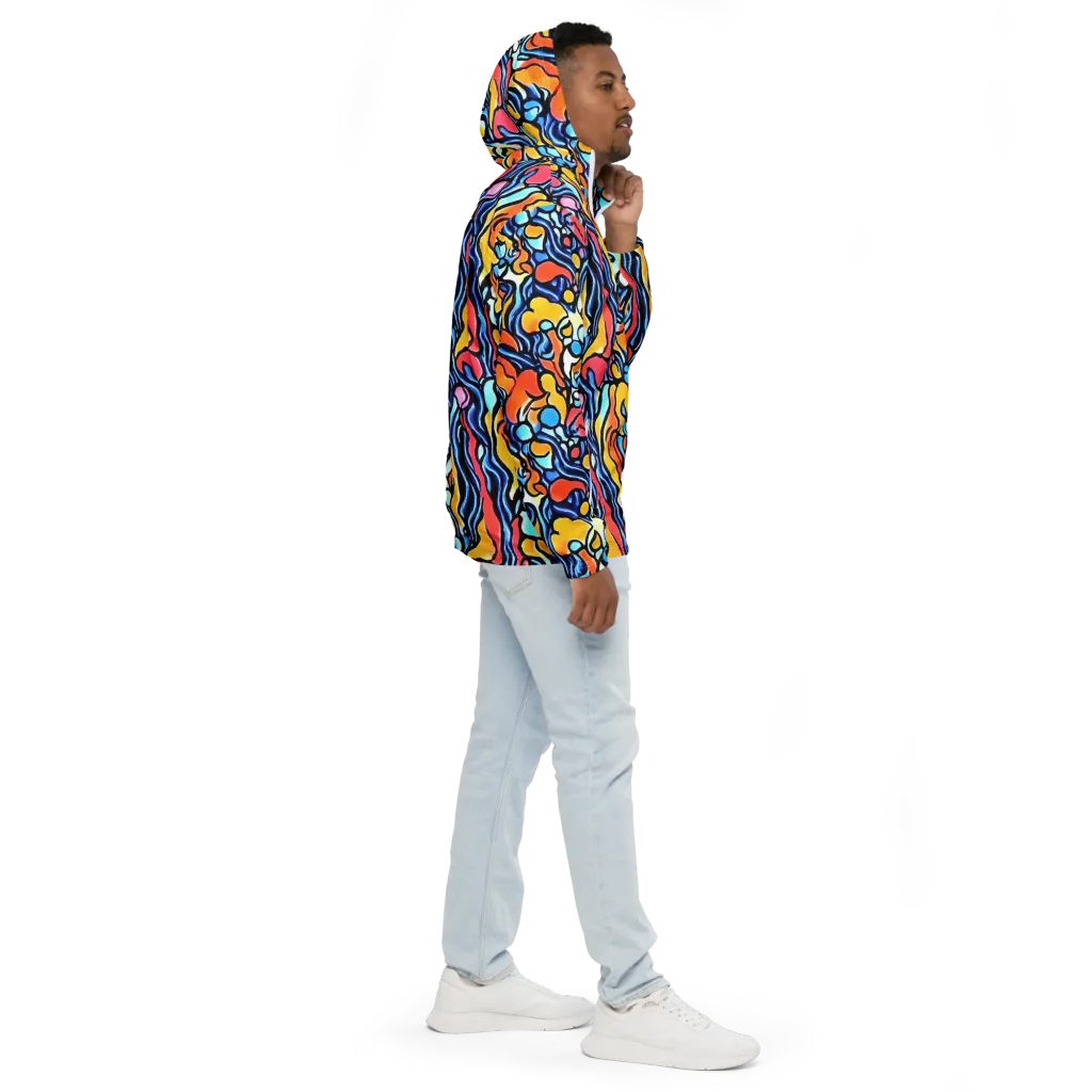 Kinetic Stained Glass on Men's Windbreaker — Right