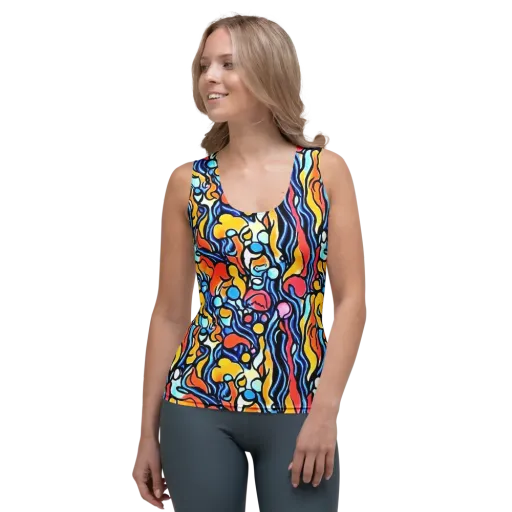 Kinetic Stained Glass on a Women's Tank Top