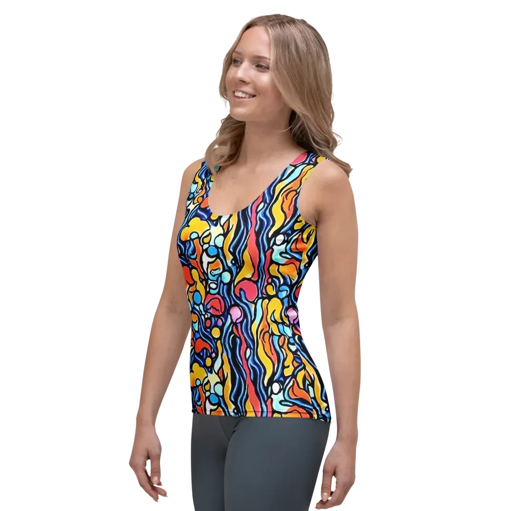 Kinetic Stained Glass on Women's Tank Top — Left Front