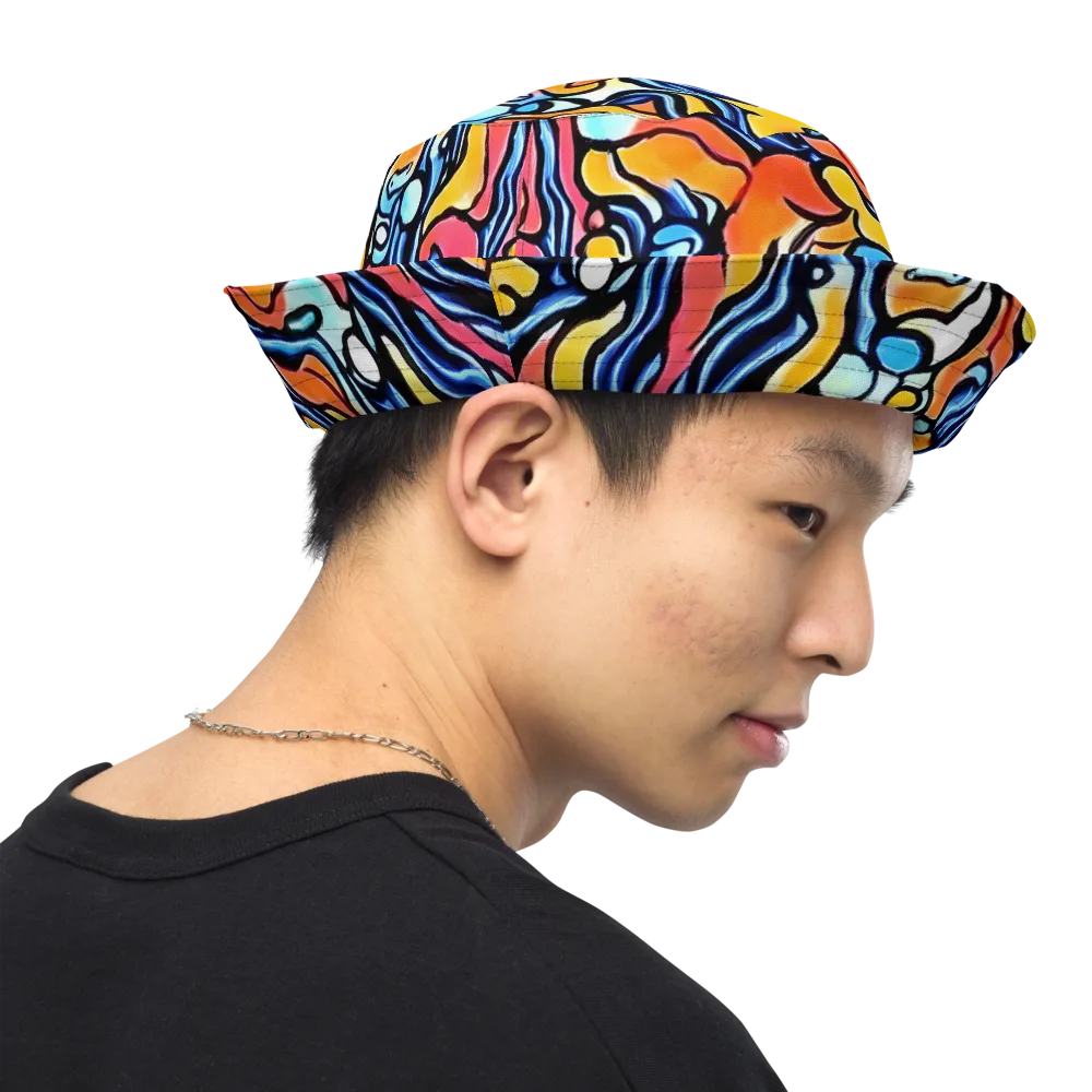 Kinetic Stained Glass on Reversible Bucket Hat — Right Outside