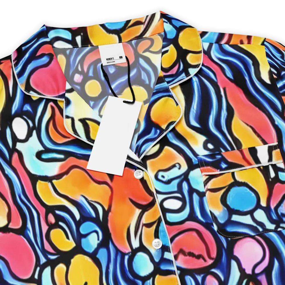 Kinetic Stained Glass on Women's Short Sleeve Pajama Top — Product details
