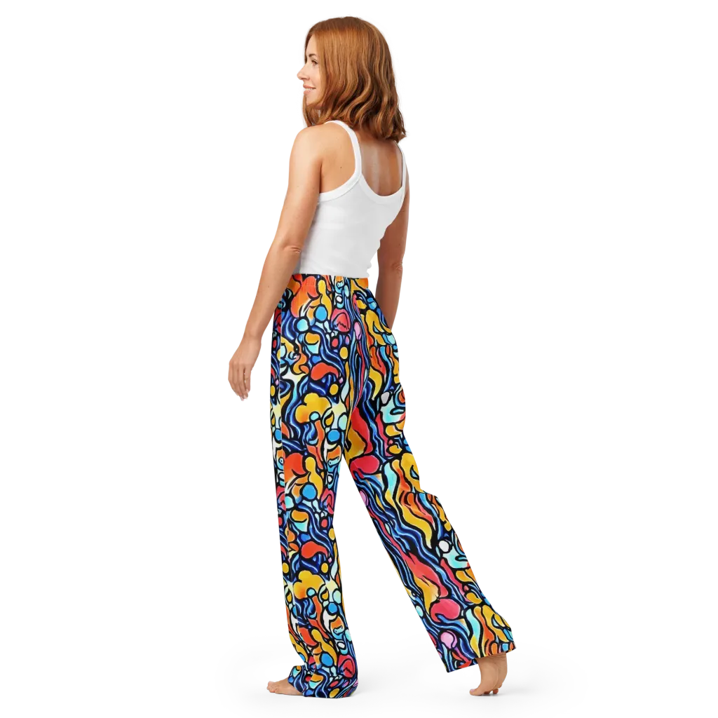 Kinetic Stained Glass on Women's Pajama Pants — Back
