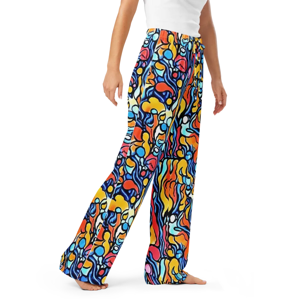 Kinetic Stained Glass on Women's Pajama Pants — Right Front