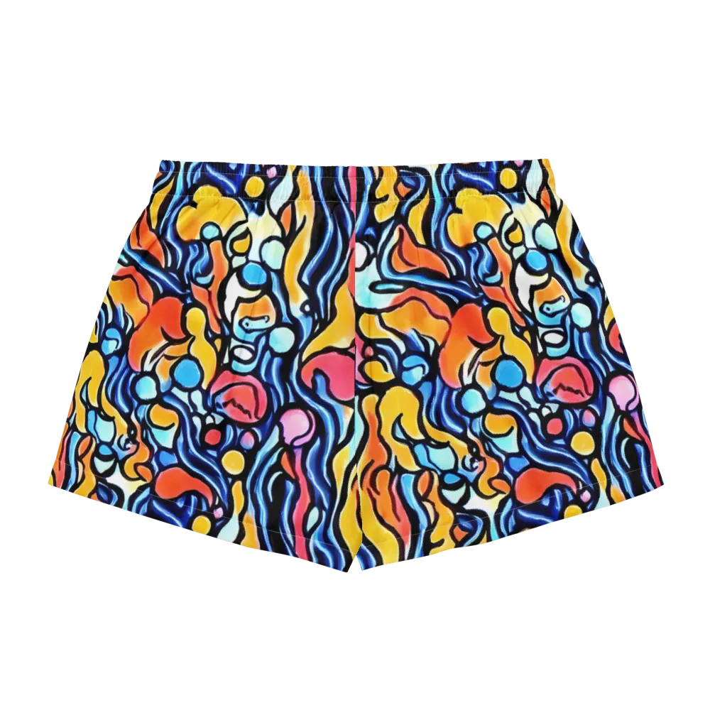 Kinetic Stained Glass on Women's Pajama Shorts — Back