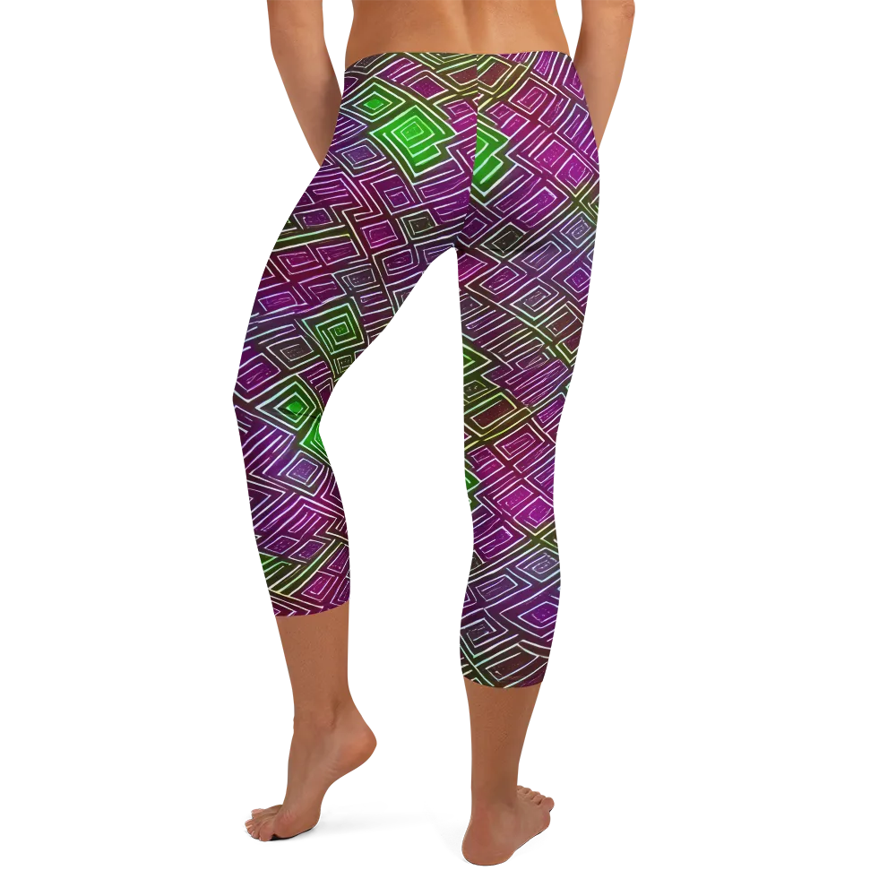 Chromatic Riddle on Capri Leggings — Back