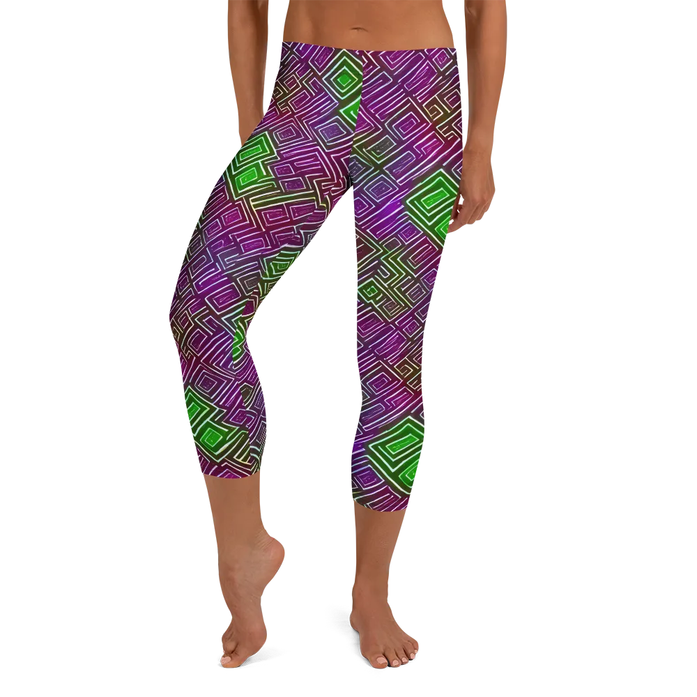 Chromatic Riddle on Capri Leggings — Front