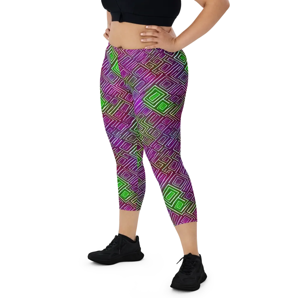 Chromatic Riddle on Capri Leggings — Front
