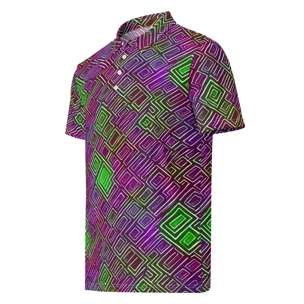 Chromatic Riddle on Men's Slim Fit Polo Shirt — Left Front