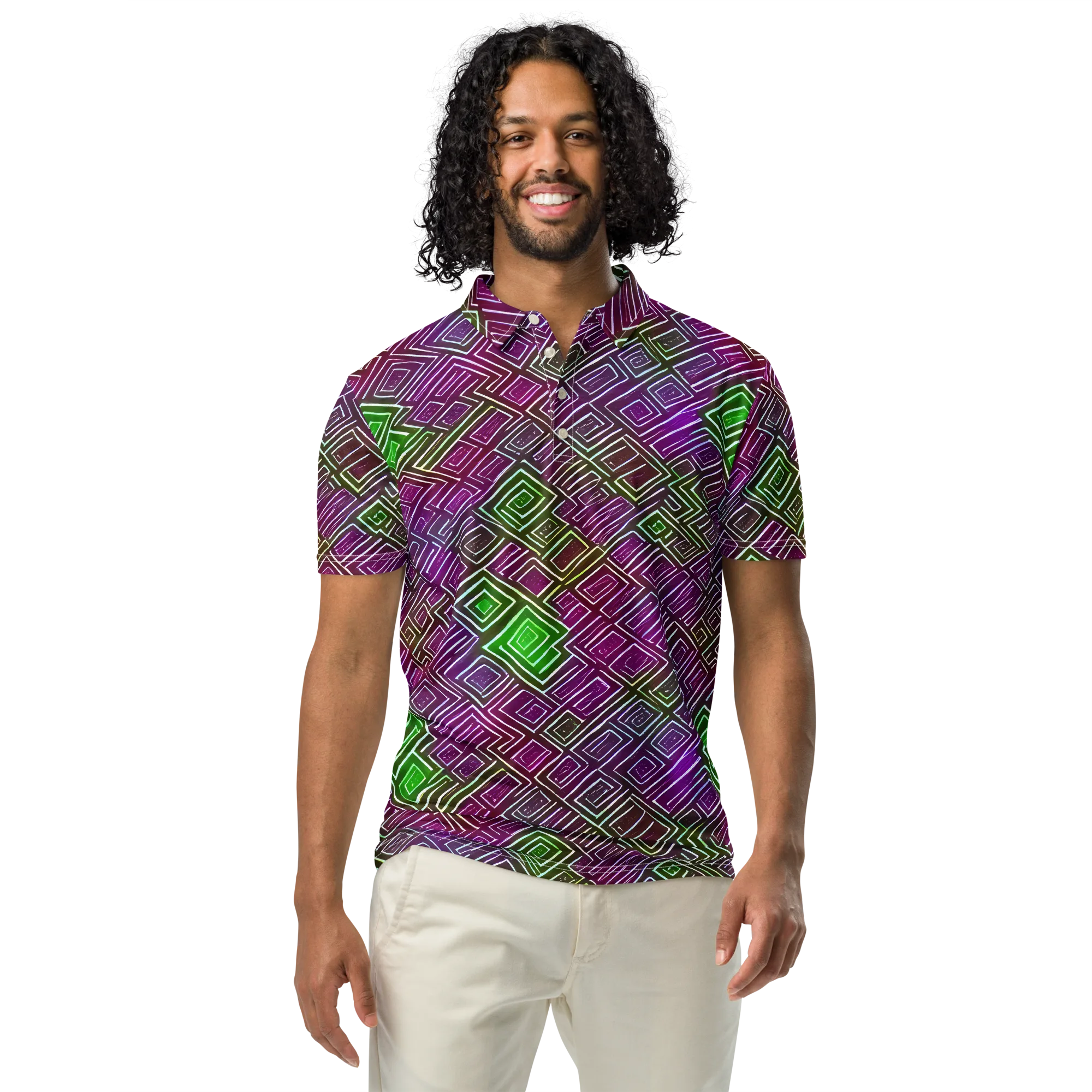 Chromatic Riddle on Men's Slim Fit Polo Shirt — Front