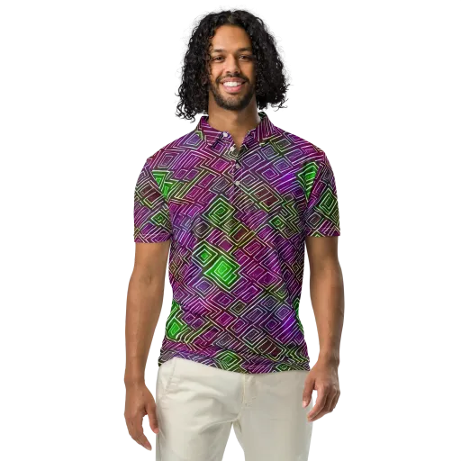 Chromatic Riddle on a Men's Slim Fit Polo Shirt