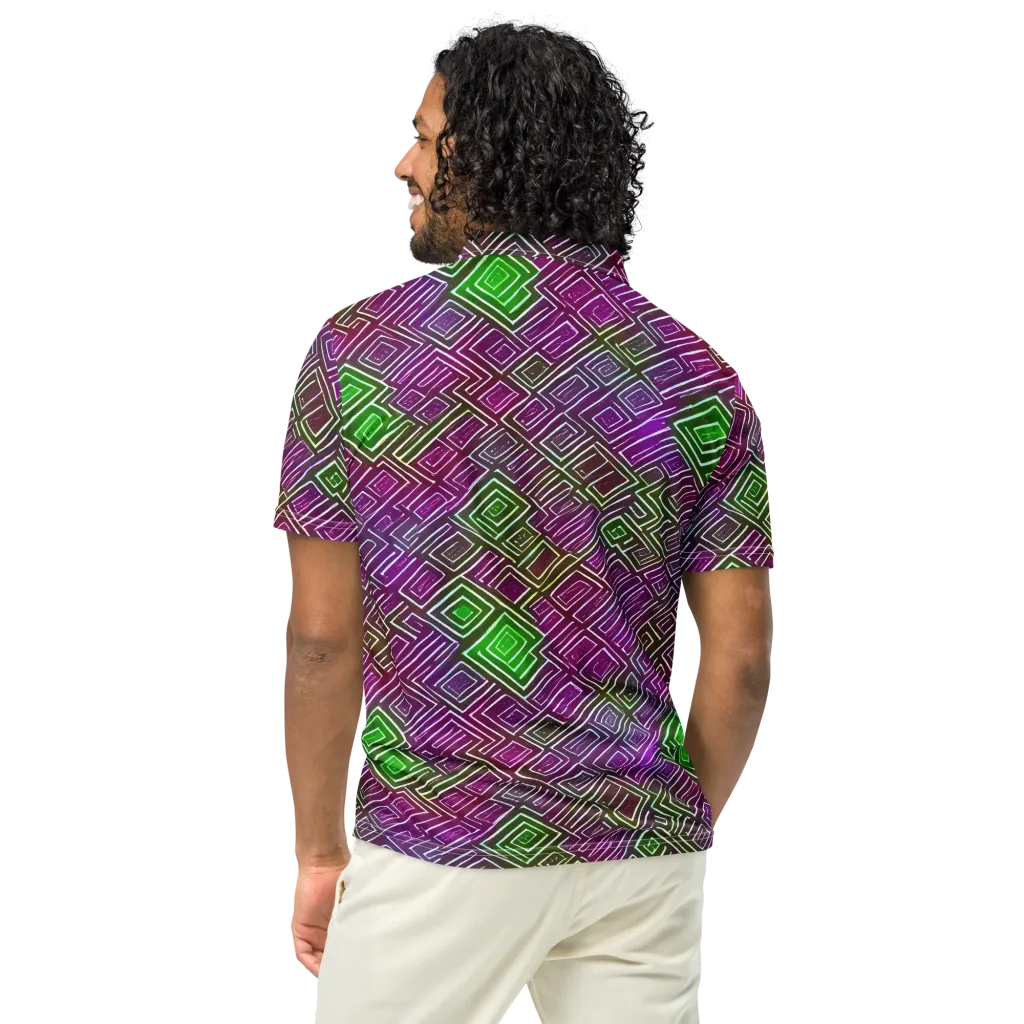 Chromatic Riddle on Men's Slim Fit Polo Shirt — Back