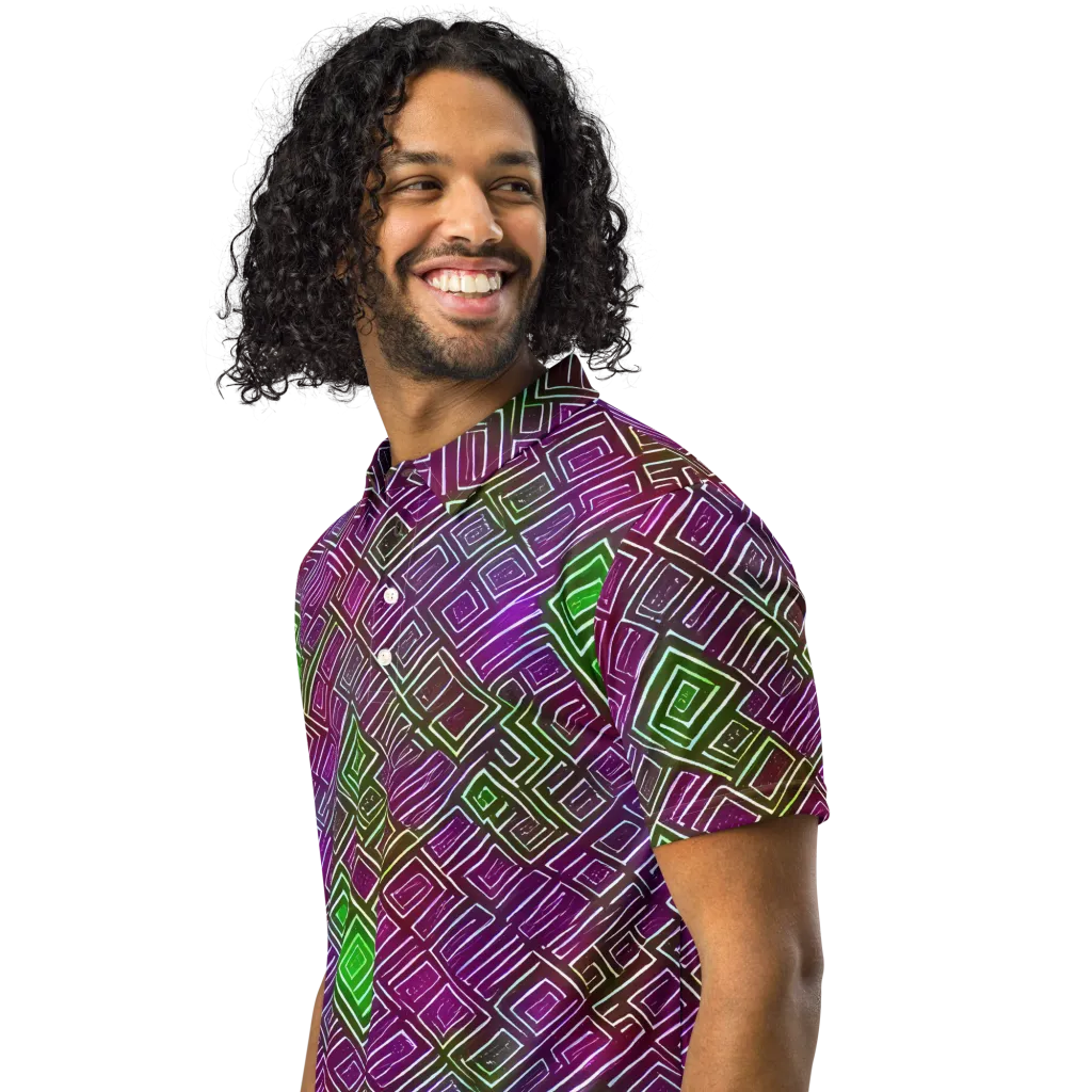 Chromatic Riddle on Men's Slim Fit Polo Shirt — Left Front
