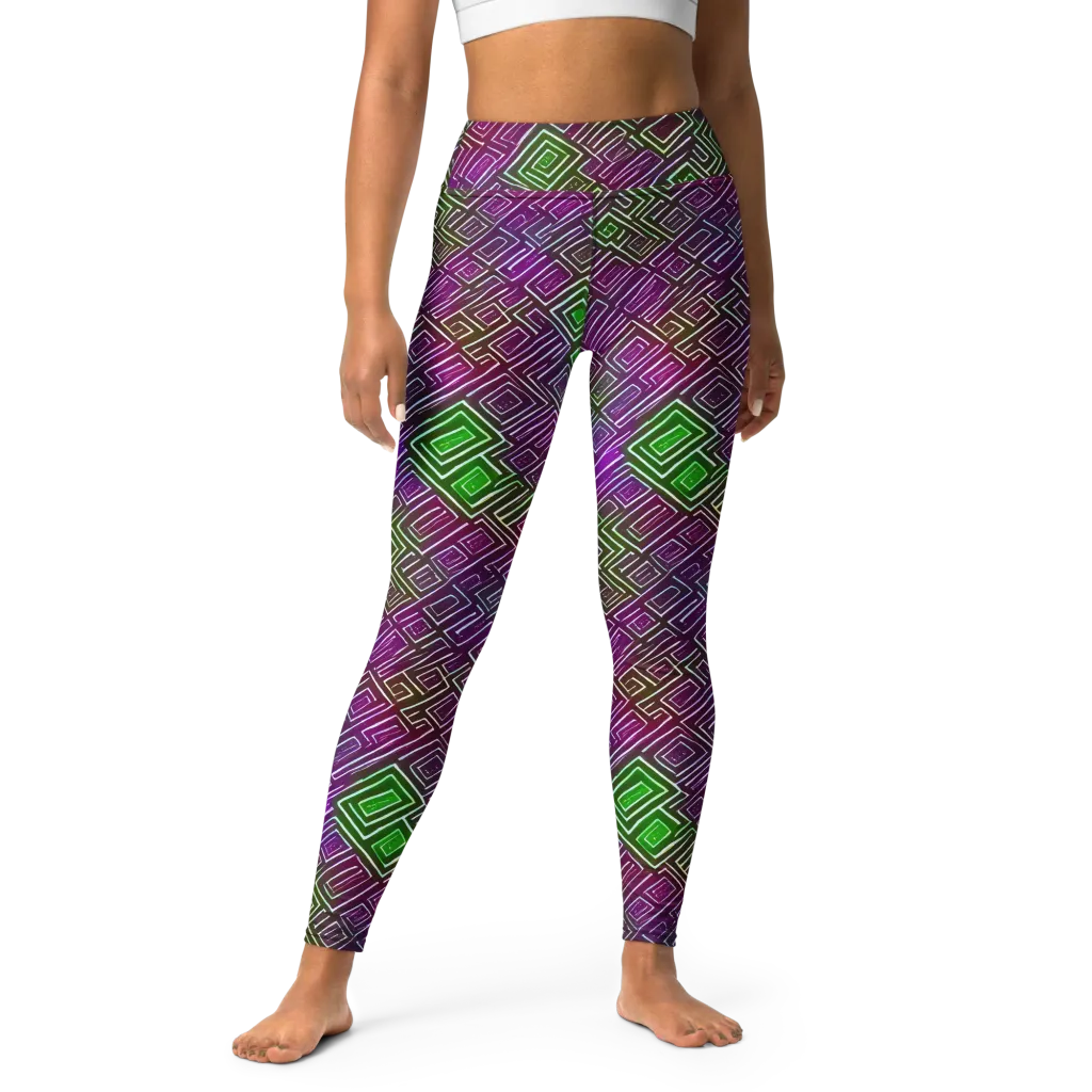 Chromatic Riddle on Yoga Leggings — Front