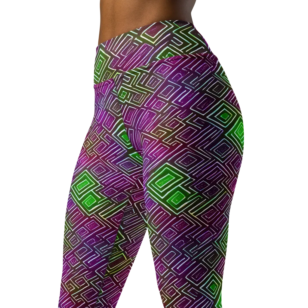 Chromatic Riddle on Yoga Leggings — Left Front