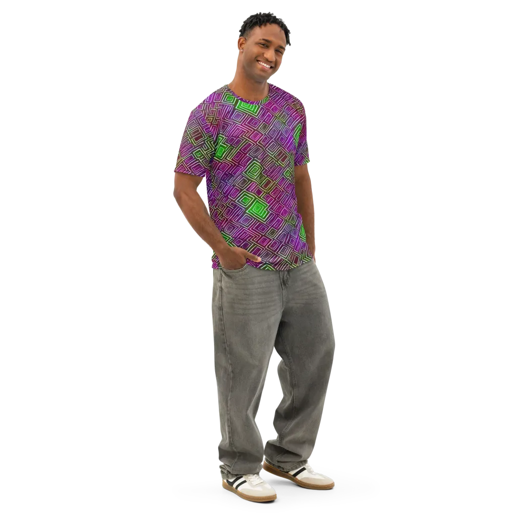 Chromatic Riddle on Men's Cotton Crew Neck T-Shirt — Right Front